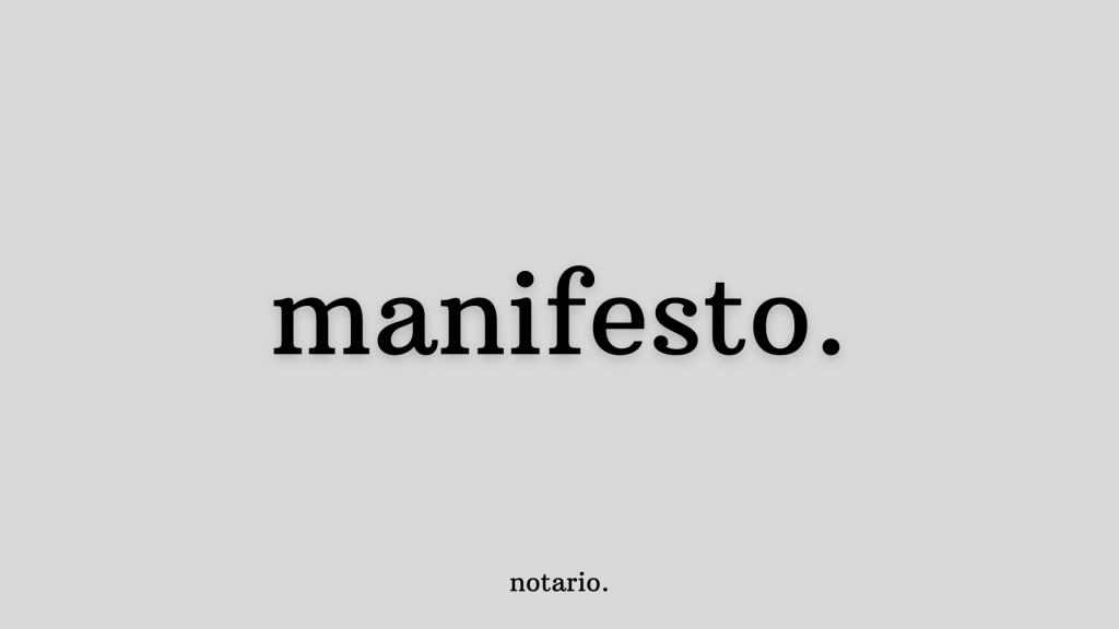 manifesto.